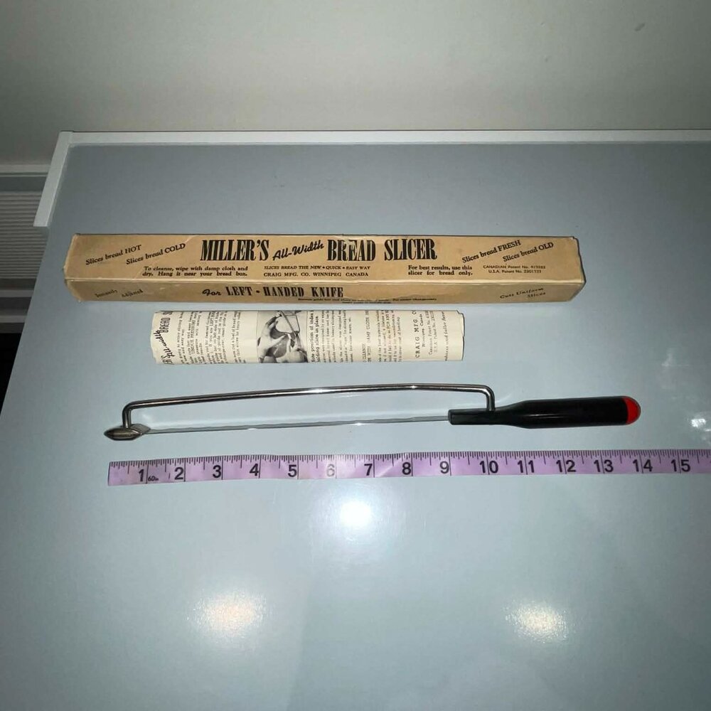 Vintage Miller’s Adjustable Bread Slicer Knife – NEW IN BOX / Craig Mfg. Co.